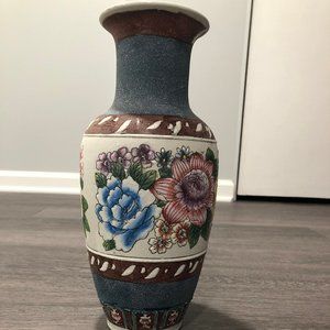 Ceramic flower floral vase 12.5 inches tall